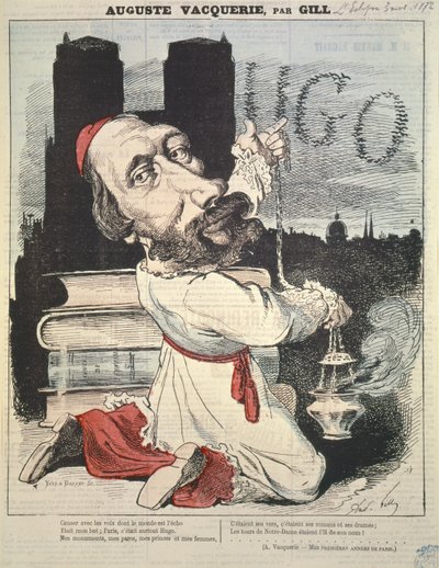 Auguste Vacquerie (1819-95) a LEclipse borítójáról, Yves & Barret metszet, 1872. november 3. alkotó: Andre Gill