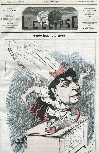 Emma Valendon rajzfilmje Theresa (1837-1913), francia népszerű énekesnő címmel. Borító a „” L