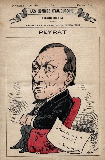 Rajzfilm Alphonse Peyrat (1812-1890) angol újságírónőről a „Les Hommes d