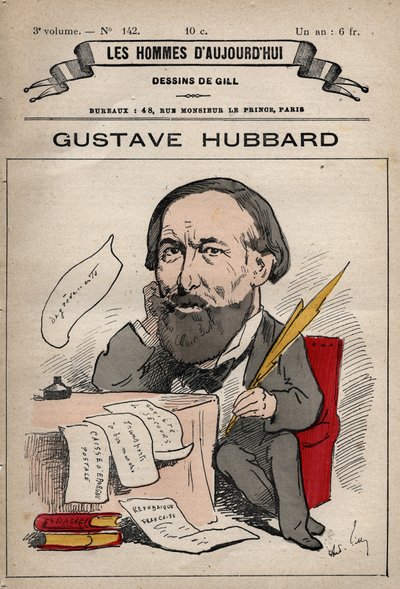 Nicolas Gustave Hubbard (1828-1888) angol politikai közgazdász rajzfilmje a Les Hommes d