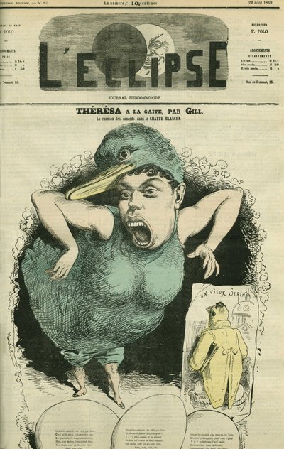 Emma Valendon dit Theresa (1837-1913), a „The tiroli kacsák” énekese a Gaite Színházban. Borító a Gill „” L