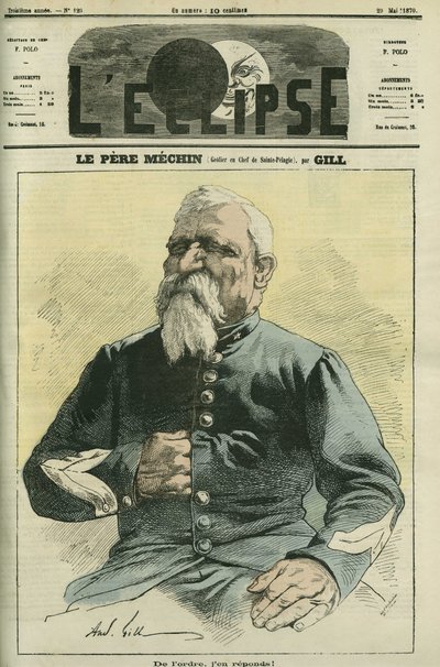 Mechin atya, a párizsi Sainte-Pelagie börtön főgeolierje. Borító a Gill „” L