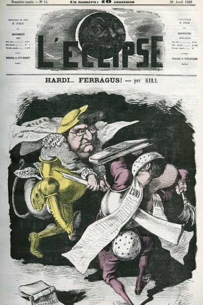 Hardi... Ferragus, a „” Figaro” illusztrációja a „” Az Univerzumhoz””. Borító a Gill „” L