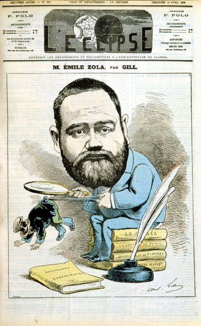 Emile Zola portréja alkotó: Andre Gill