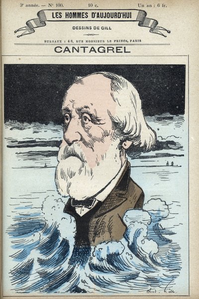 Felix Francois Jean Cantagrel (1810-1887), levéltudós, városi tanácsos és párizsi képviselő portréja. Gill, Párizs rajzfilmje. alkotó: Andre Gill