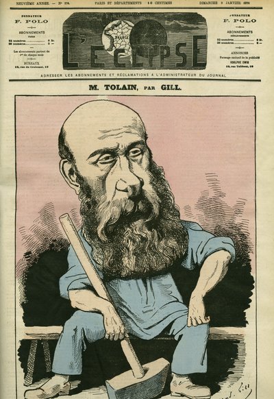Henri Louis Tolain (1828-1897) francia metsző és politikus portréja. Borító a "" L
