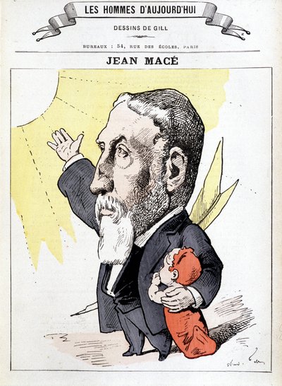 Jean Macé francia pedagógus portréja Francia pedagógus, a Tanítói Liga alapítója (1815-1894). a Men of Today, Gill karikatúrájában. alkotó: Andre Gill
