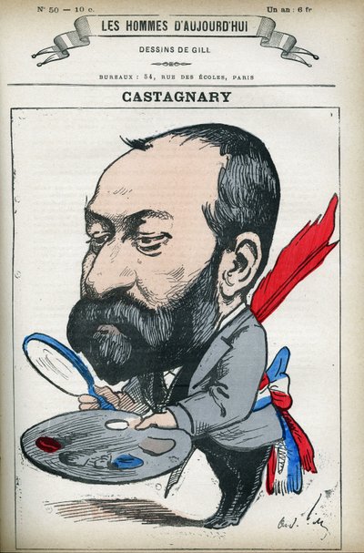 Jules Castagnary (1830-1888) francia politikus, jogász, újságíró, amatőr és művészeti kritikus portréja. Gill, Párizs rajzfilmje. alkotó: Andre Gill