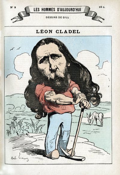 Leon Cladel (1835-1892), francia levélíró portréja. Gill karikatúrája, Párizs. alkotó: Andre Gill