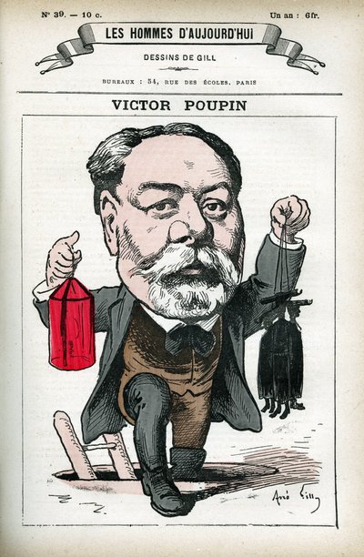 Victor Poupin (1838-1906) francia politikus portréja. Gill rajzfilmje a „Les Homme d