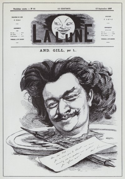 Andre Gill francia karikaturista önarcképe (litho) alkotó: Andre Gill
