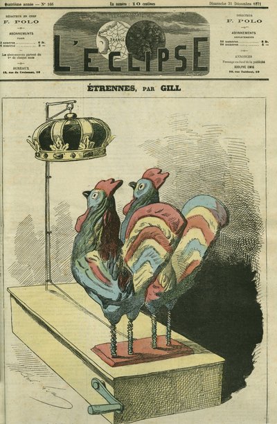A két kakas koronás. Borító a Gill „” L