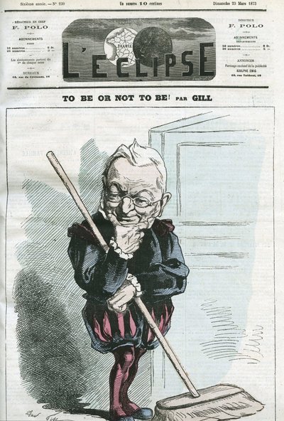 Lenni vagy nem lenni, Adolphe Thiers (1797-1877) francia államférfi rajzfilmje. Borító a „” L
