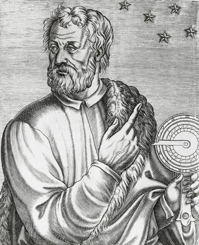 Kolumbusz Kristóf (1451-1506) olasz navigátor portréja, metszet A híres férfiak igaz portréi és élete című könyvéből alkotó: Andre Thevet