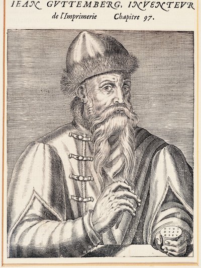 Johann Gutenberg portréja (Mainz, kb. 1394-1399-Mainz alkotó: Andre Thevet