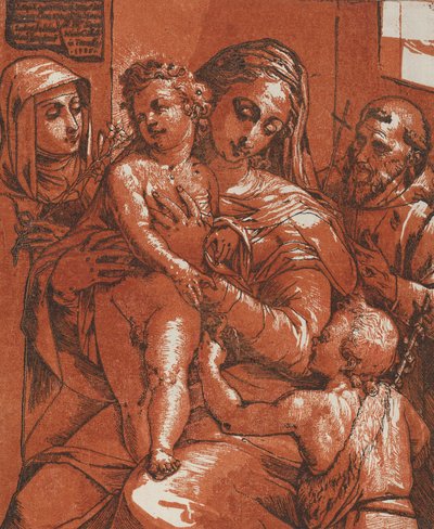 Madonna és gyermeke szentek kíséretében, 1585. alkotó: Andrea Andreani
