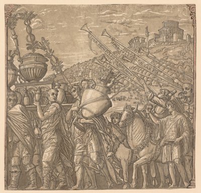 Julius Caesar diadala: Vázákat cipelő katonák, 1593-99. alkotó: Andrea Andreani