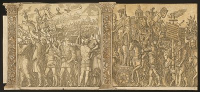 Julius Caesar diadala [1. és 2., plusz 2 oszlop], 1599. alkotó: Andrea Andreani