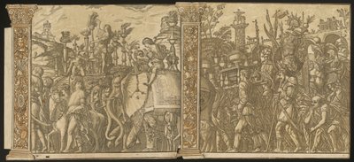 Julius Caesar diadala [5. és 6. sz. plusz 2 oszlop], 1599. alkotó: Andrea Andreani