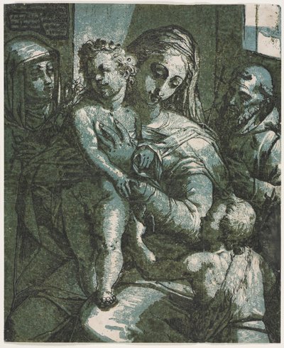 Szűz és gyermek Szent Jánossal, Sienai Szent Katalinnal és Szent Ferenccel, 1585. alkotó: Andrea Andreani