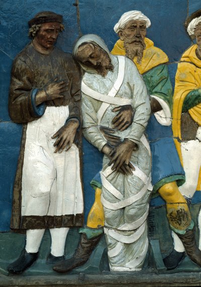 Halottak temetése, részlet, 1526-28 alkotó: Andrea Della Robbia