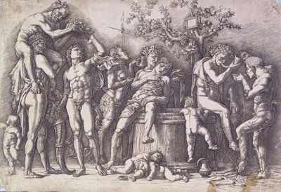 Bacchanal présszel, c. 1475 alkotó: Andrea Mantegna