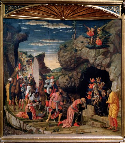 Mágusok imádása - Központi Panel, c. 1462 alkotó: Andrea Mantegna