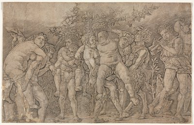 Bacchanal Silenusszal alkotó: Andrea Mantegna