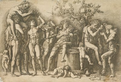 Bacchanal boroskáddal, kb. 1470-90. alkotó: Andrea Mantegna