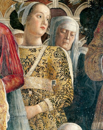 Barbarina Gonzaga, Andrea Mantegna (1431-1606) udvari falának részlete, freskó, San Giorgio-kastély, esküvői kamra vagy Camera Picta, Mantova alkotó: Andrea Mantegna