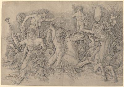 A tengeri istenek csatája [bal fele] alkotó: Andrea Mantegna