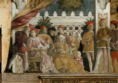 Gonzaga freskó udvara a Camera degli Sposiban a mantovai Palazzo Ducale-ban, 1474 alkotó: Andrea Mantegna