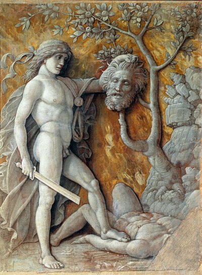 David kezében Góliát fejét festette Andrea Mantegna (1431-1506) 1490 V. 36x48,5 cm Bécs, Kunsthistorisches Museum alkotó: Andrea Mantegna