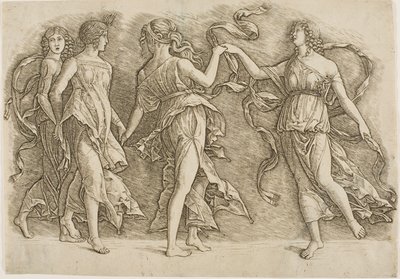 Négy nő táncol alkotó: Andrea Mantegna