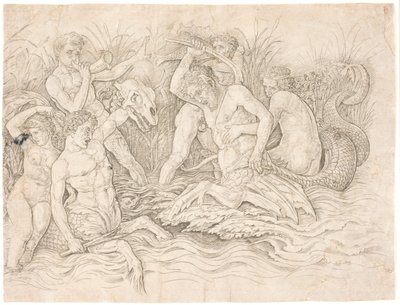 A tengeri istenek csatája, jobb fele alkotó: Andrea Mantegna