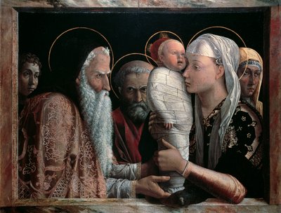 Andrea Mantegna (1431-1506) előadása a templomban, tempera, vászon, 67x86 cm alkotó: Andrea Mantegna