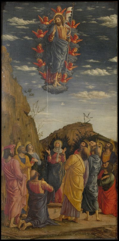 Az Uffizi Uffizi Tryptich felemelkedési triptichonja, bal oldali panel, kb. 1463-1464 alkotó: Andrea Mantegna