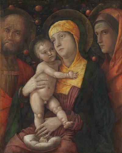 A Szent Család Szent Mária Magdolnával, kb. 1495-1500. alkotó: Andrea Mantegna