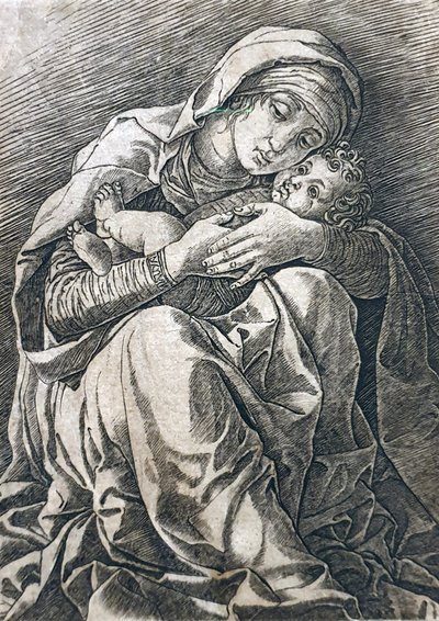 A Szűzanya és gyermeke alkotó: Andrea Mantegna