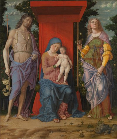 Szűz Mária a gyermekkel és szentekkel alkotó: Andrea Mantegna