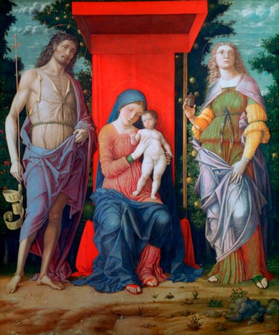 Szűz és gyermek a szentekkel, 1490-1505 alkotó: Andrea Mantegna
