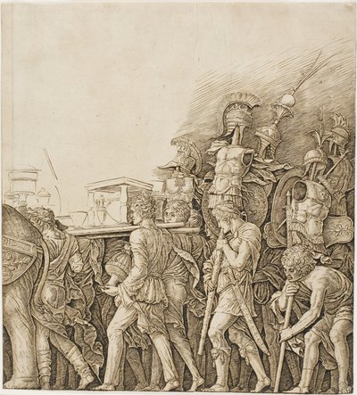 Caesar diadala: Trófeákat hordozó katonák alkotó: Andrea Mantegna