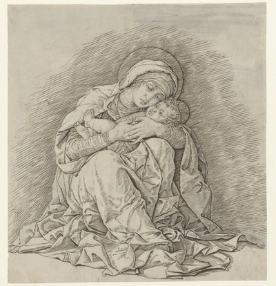 Ülő Mária gyermekével alkotó: Andrea Mantegna