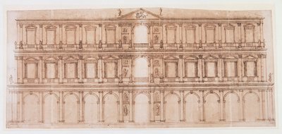 Palazzo Ducale, Velence (toll és tinta papíron) alkotó: Andrea Palladio