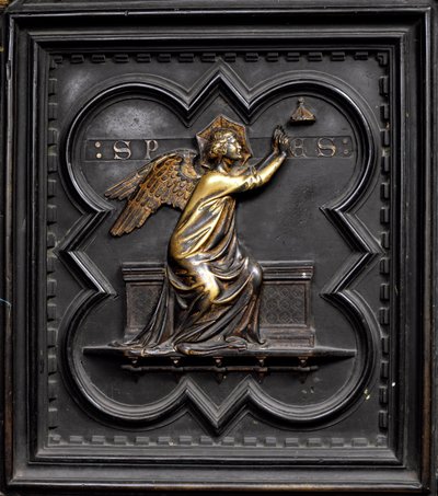 Remény, a San Giovanni keresztelőkápolna déli ajtóinak A-táblája, 1336 (bronz) alkotó: Andrea Pisano
