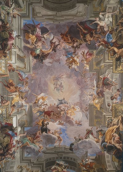 Szent Ignác dicsőségben. 1691-1694 alkotó: Andrea Pozzo