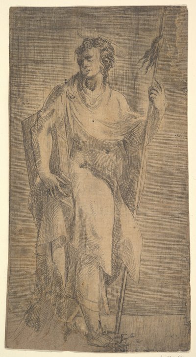 Egy szent, valószínűleg Máté, kezében egy bot és egy könyv, kb. 1540-50. alkotó: Andrea Schiavone