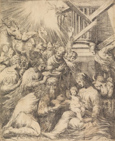 A mágusok imádása, kb. 1553-60 . alkotó: Andrea Schiavone
