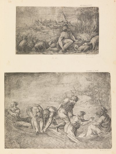 Mózes és az égő bokor, a halak csodás vízrajza, kb. 1544-48. alkotó: Andrea Schiavone