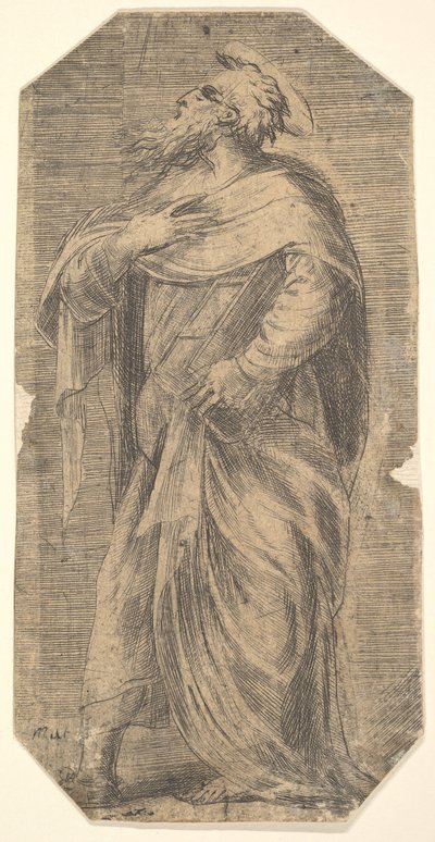 Szent Júdás balra néz, bal karja alatt könyv, a „Krisztus és az apostolok” című könyvből, kb. 1548-50. alkotó: Andrea Schiavone